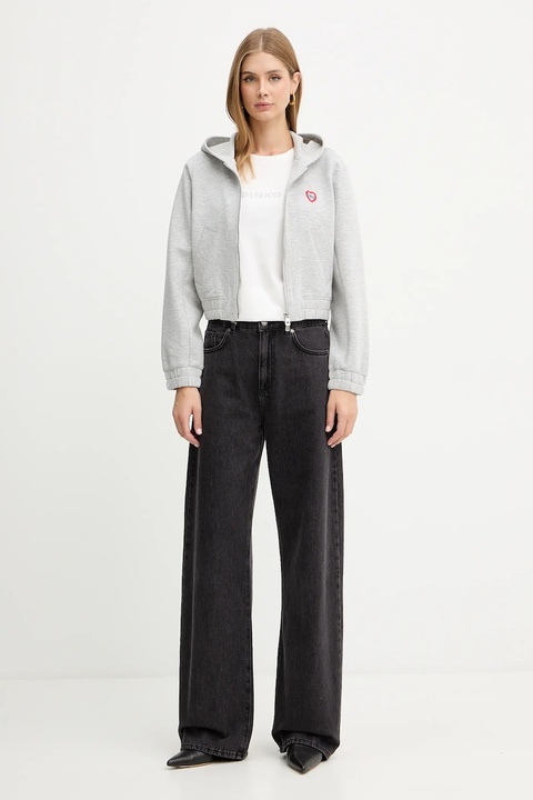Pinko bluza damska kolor szary z kapturem melanżowa 104227 A2TL - zdjęcie produktu nr 1