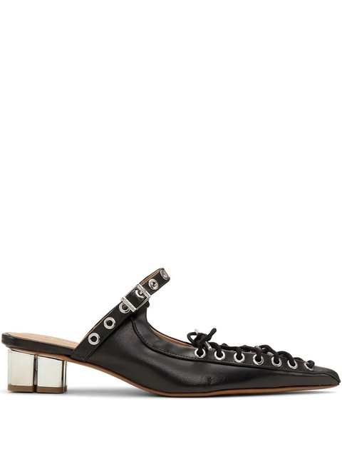 GANNI laced leather mules - Black - zdjęcie produktu nr 1