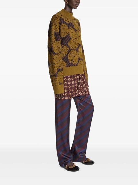 DRIES VAN NOTEN floral-jacquard sweater - Green - zdjęcie produktu nr 2