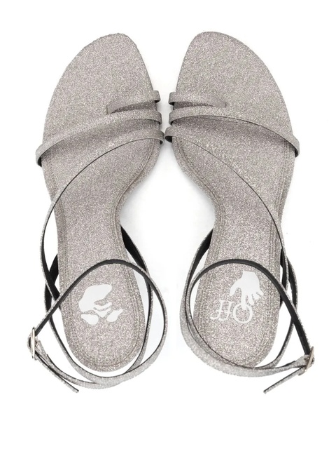 Off-White Allen glitter 110mm leather sandals - Silver - zdjęcie produktu nr 2