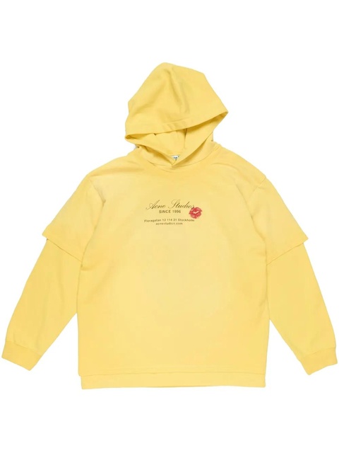 Acne Studios logo print hoodie - Yellow - zdjęcie produktu nr 1