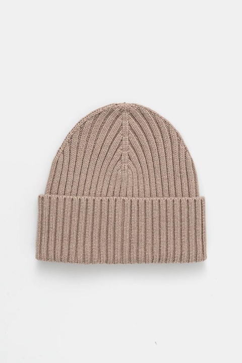 Sisley czapka z domieszką wełny kolor beżowy z cienkiej dzianiny 132HSA00B - zdjęcie produktu nr 1