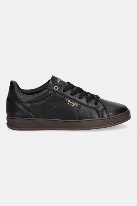 Twinset sneakersy skórzane damskie kolor czarny 252TGT024 - zdjęcie produktu nr 1