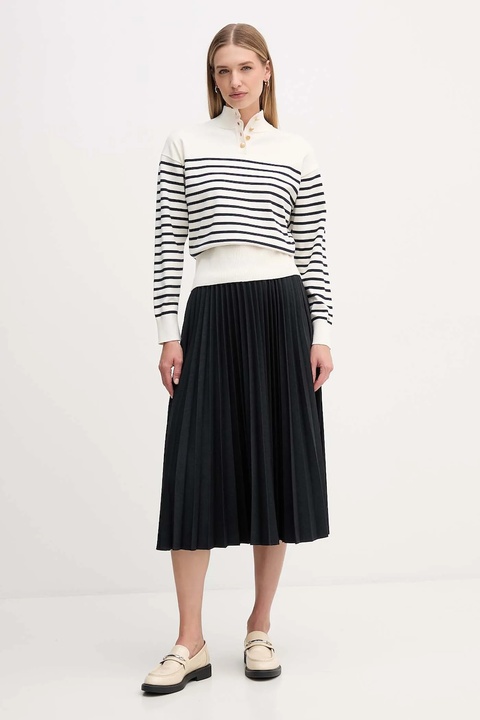 Tommy Hilfiger spódnica kolor granatowy midi rozkloszowana WW0WW48258 - zdjęcie produktu nr 2