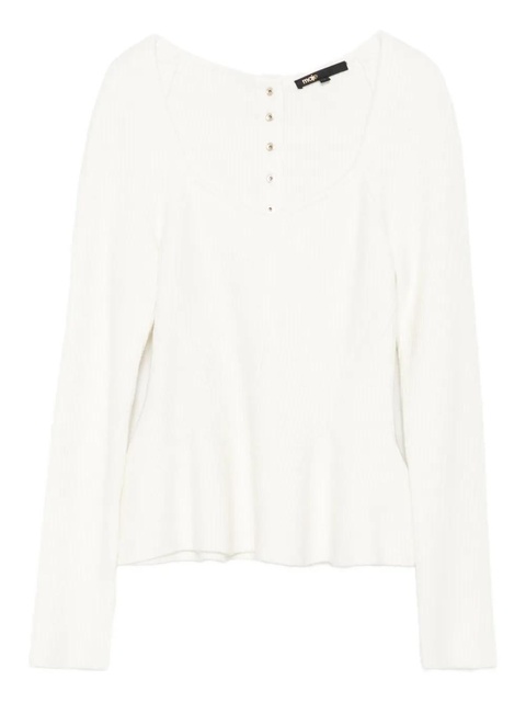 Maje ribbed square-neck top - White - zdjęcie produktu nr 1