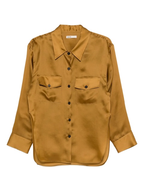 KHAITE Matteo long sleeve blouse - Brown - zdjęcie produktu nr 1