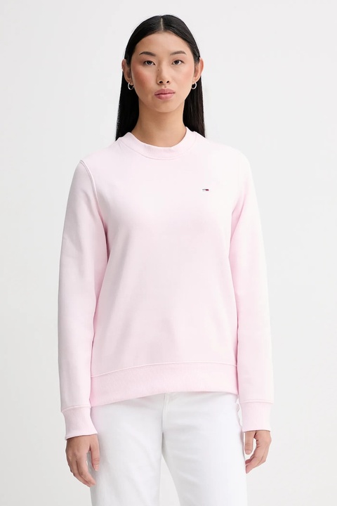 Tommy Jeans bluza damska kolor różowy gładka DW0DW19959 - zdjęcie produktu nr 1