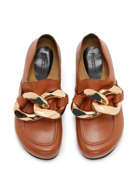 JW Anderson Chain leather loafers - Brown - zdjęcie produktu nr 2