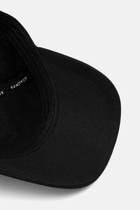 AllSaints czapka z daszkiem bawełniana kolor czarny z aplikacją 29AS101819 - zdjęcie produktu nr 2