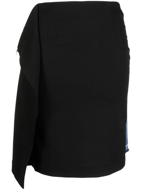 MM6 Maison Margiela asymmetric panelled denim skirt - Blue - zdjęcie produktu nr 1