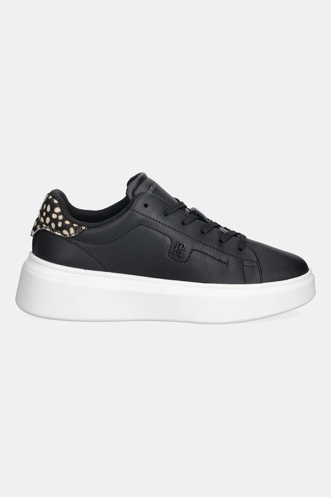 Tommy Hilfiger sneakersy skórzane ANIMAL PRINT PLATFORM SNEAKER damskie kolor czarny FW0FW09023 - zdjęcie produktu nr 2