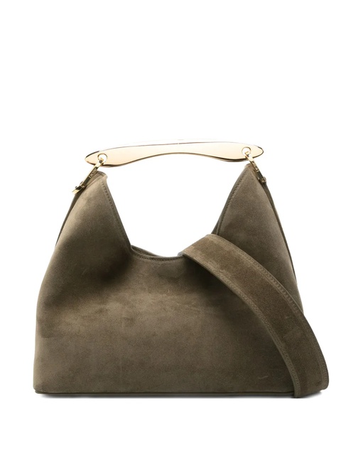 Elleme Boomerang curved-handle suede tote bag - Green - zdjęcie produktu nr 1