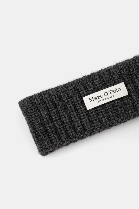 Marc O'Polo opaska na głowę wełniana kolor szary 509517901043 - zdjęcie produktu nr 2