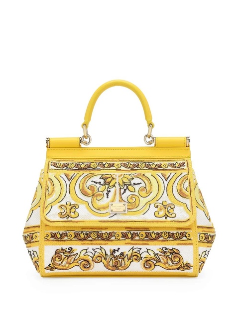 Dolce & Gabbana nedium Sicily leather tote bag - Yellow - zdjęcie produktu nr 1