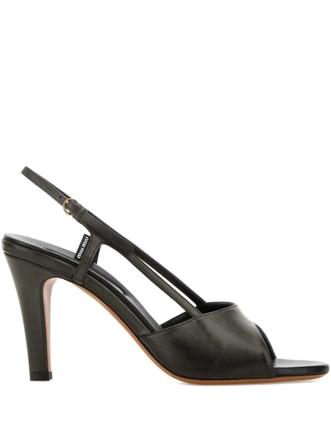 Miu Miu 90mm leather sandals - Black - zdjęcie produktu nr 1