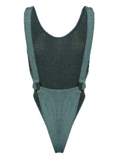 Bond-eye Alicia ring-detailing seersucker swimsuit - Green - zdjęcie produktu nr 2