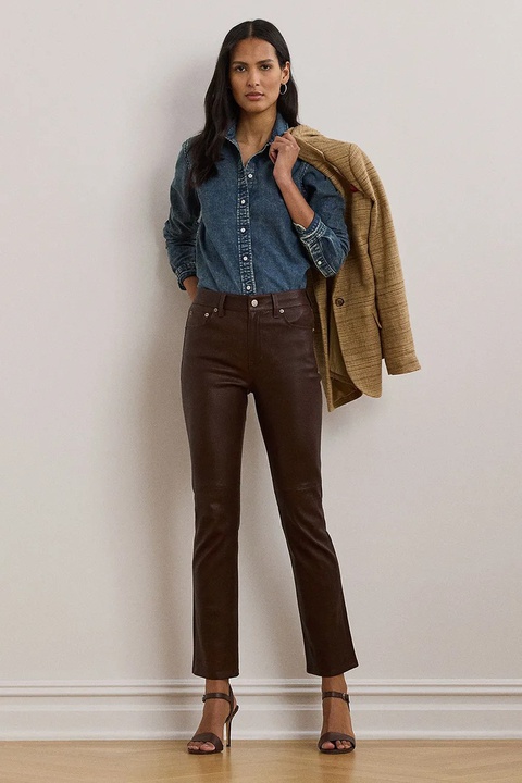 Lauren Ralph Lauren koszula jeansowa damska kolor niebieski regular z kołnierzykiem klasycznym 200971084 - zdjęcie produktu nr 1