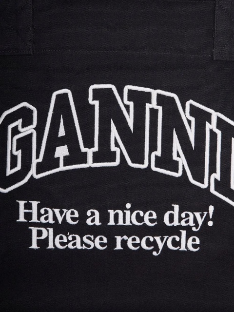 GANNI logo-print tote bag - Black - zdjęcie produktu nr 2