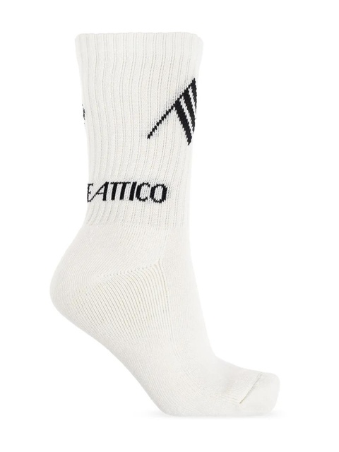 The Attico intarsia-logo socks - White - zdjęcie produktu nr 2