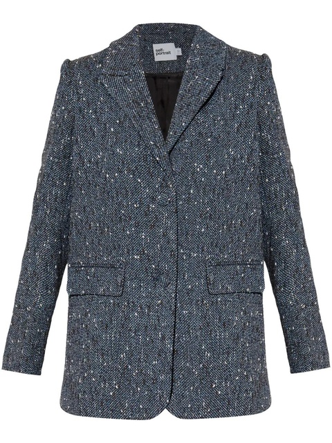 Self-Portrait bouclé blazer - Blue - zdjęcie produktu nr 1