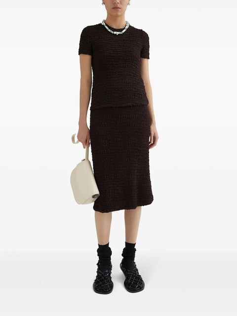 Jil Sander high-waist crinkled midi skirt - Black - zdjęcie produktu nr 2