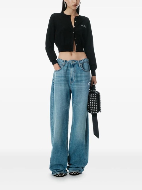 Alexander Wang logo-print cardigan - Black - zdjęcie produktu nr 2