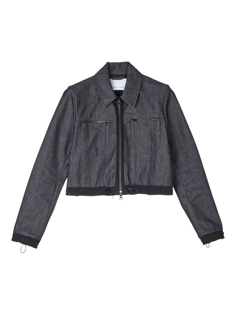 Cecilie Bahnsen Banks drawstring-sleeve denim jacket - Blue - zdjęcie produktu nr 1