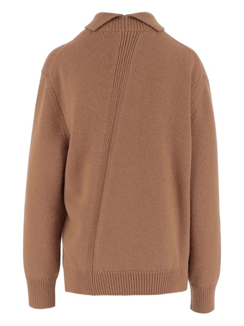 Jil Sander high-neck asymmetrical sweater - Brown - zdjęcie produktu nr 2