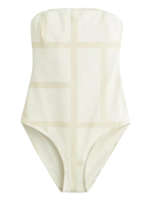 TOTEME monogram strapless swimsuit - Neutrals - zdjęcie produktu nr 1
