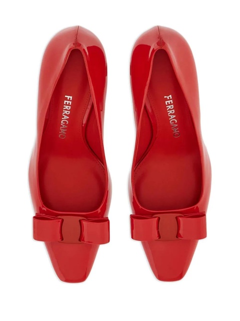 Ferragamo Vara Bow 85mm patent leather pumps - Red - zdjęcie produktu nr 2