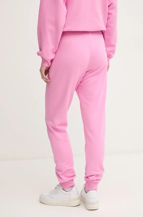 United Colors of Benetton spodnie dresowe damskie kolor różowy z nadrukiem 31NB3F04E - zdjęcie produktu nr 2