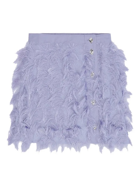 GANNI fringe mesh skirt - Purple - zdjęcie produktu nr 1