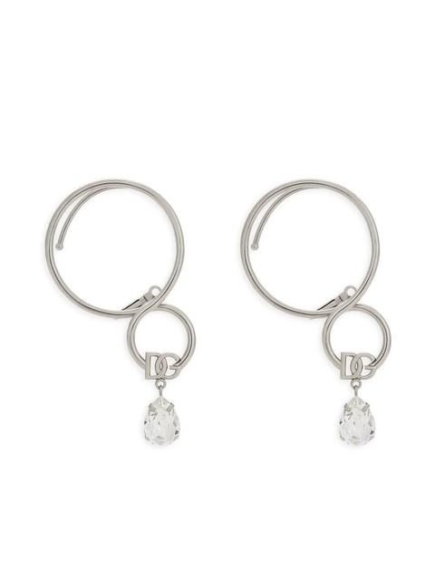 Dolce & Gabbana DG-logo rhinestone-embellished ear cuffs - Silver - zdjęcie produktu nr 1