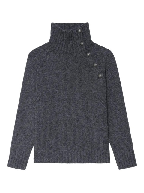 Zadig&Voltaire Mora high-neck button-detail sweater - Grey - zdjęcie produktu nr 1