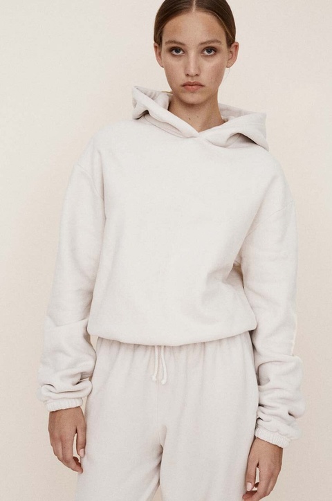 MUUV. bluza bawełniana SMOOTH COTTON damska kolor beżowy gładka - zdjęcie produktu nr 1