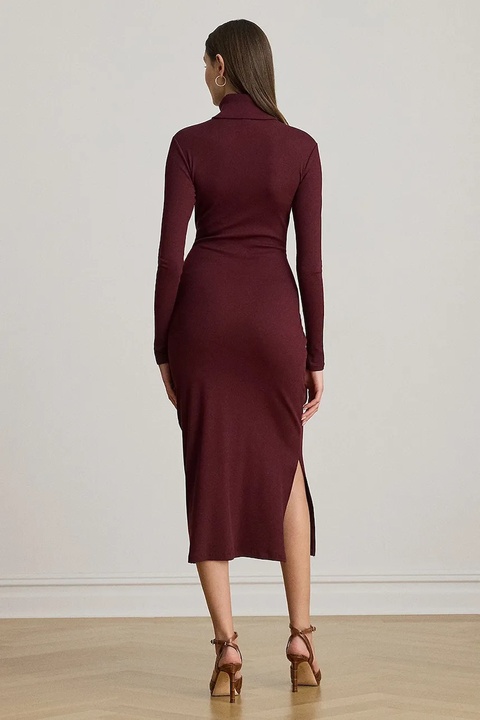Lauren Ralph Lauren sukienka kolor bordowy midi dopasowana 200980028 - zdjęcie produktu nr 1