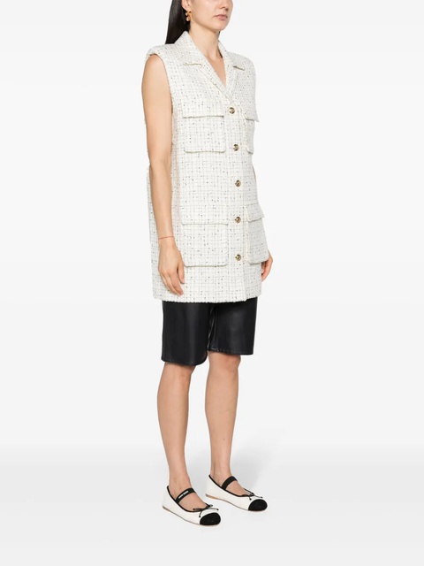 ANINE BING single-breasted tweed gilet - Neutrals - zdjęcie produktu nr 2