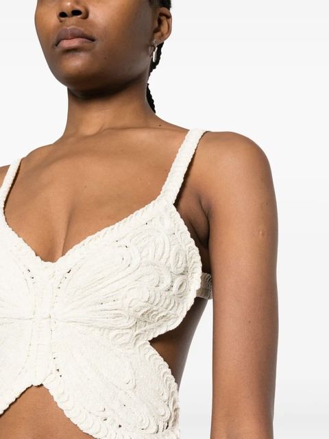 Blumarine butterfly sleeveless crop top - Neutrals - zdjęcie produktu nr 2