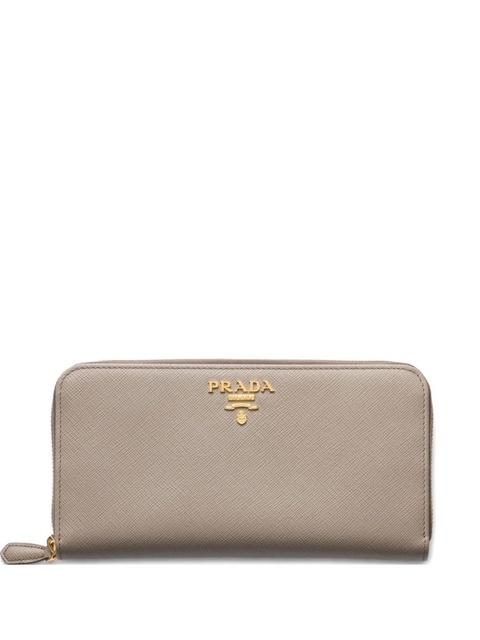 Prada leather zip wallet - Neutrals - zdjęcie produktu nr 1