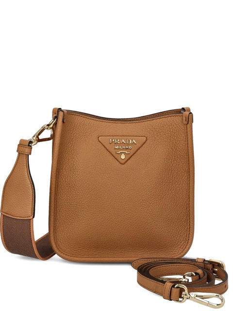 Prada logo-plaque leather cross body bag - Brown - zdjęcie produktu nr 1