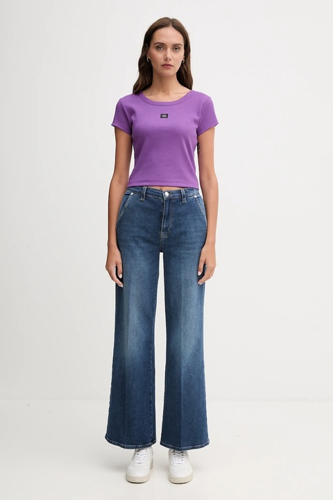 Calvin Klein Jeans t-shirt damski kolor fioletowy LV047C200G - zdjęcie produktu nr 2