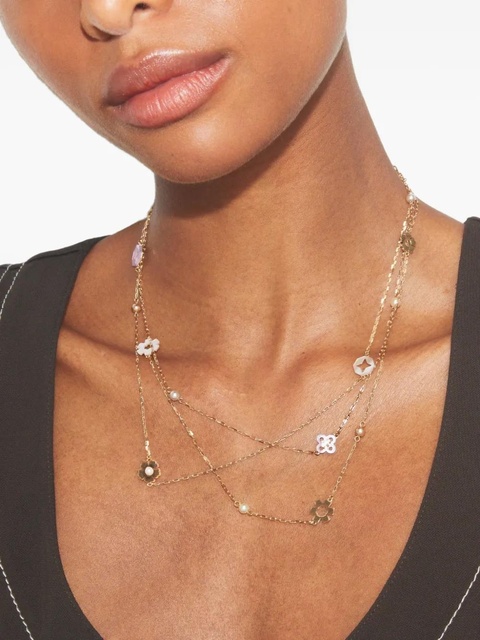 Tory Burch triple-strand flower-charm necklace - Gold - zdjęcie produktu nr 2