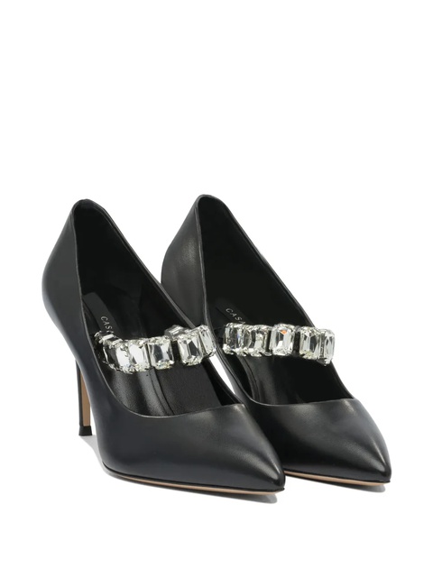 Casadei 100mm crystal-embellished pointed-toe pumps - Black - zdjęcie produktu nr 1