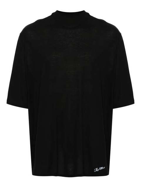 The Attico logo-embroidered cotton T-shirt - Black - zdjęcie produktu nr 1