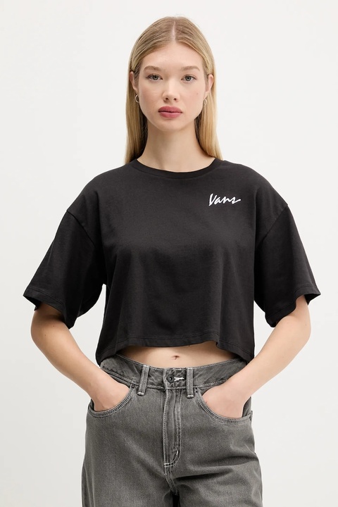Vans t-shirt bawełniany damski kolor czarny VN000QDFBLK1 - zdjęcie produktu nr 1