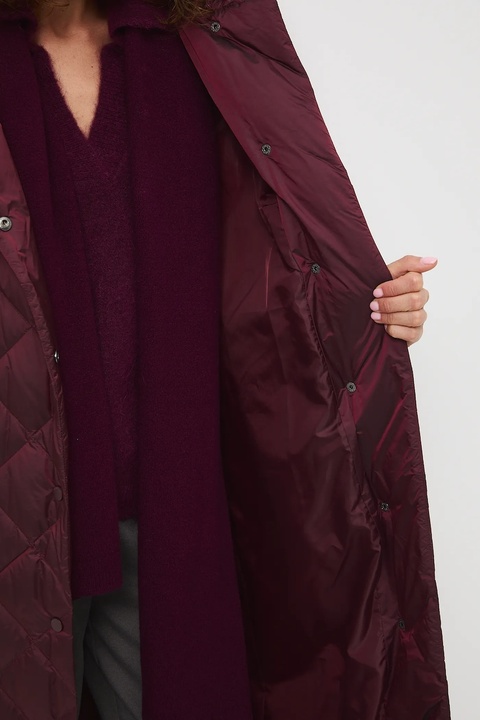 Medicine płaszcz puchowy damski kolor bordowy - zdjęcie produktu nr 2