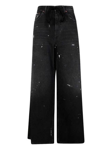 MM6 Maison Margiela splatter-detail jeans - Black - zdjęcie produktu nr 1