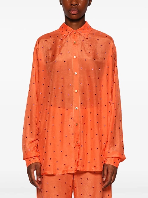 Oséree gem-embellished sheer shirt - Orange - zdjęcie produktu nr 1