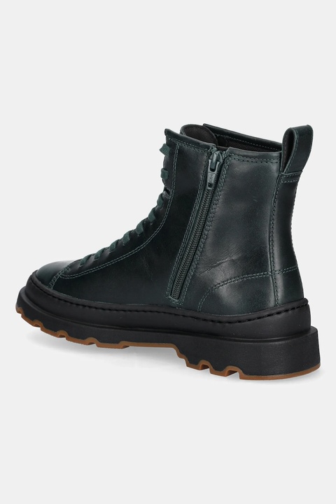 Camper workery skórzane Brutus+ damskie kolor zielony na płaskim obcasie K400816-005 - zdjęcie produktu nr 2