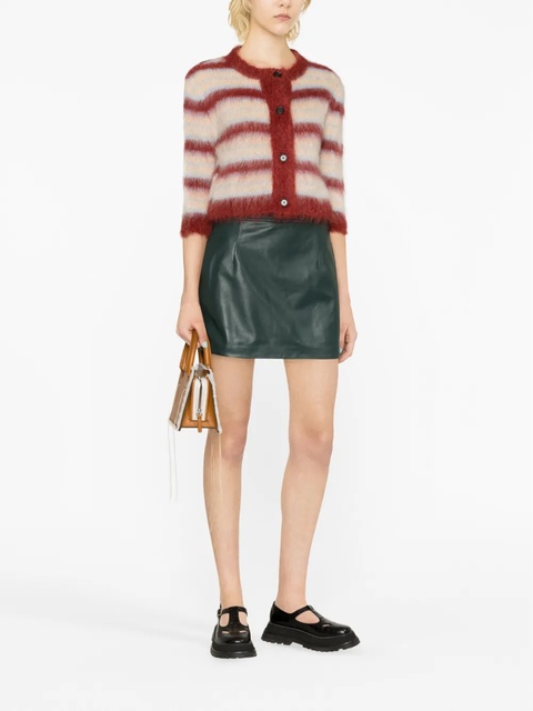 Marni high-waist mini leather skirt - Green - zdjęcie produktu nr 1